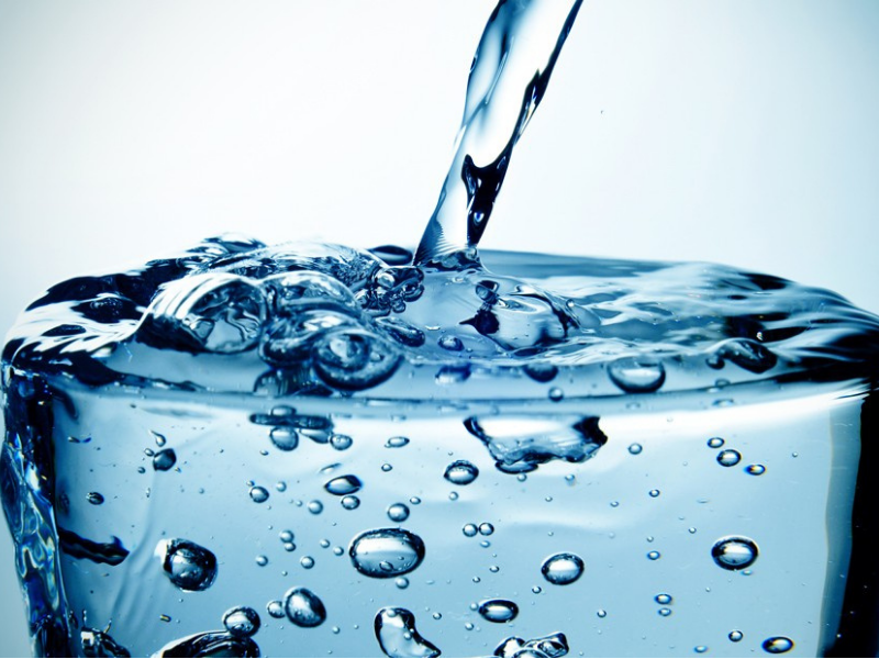 water filled into a glass