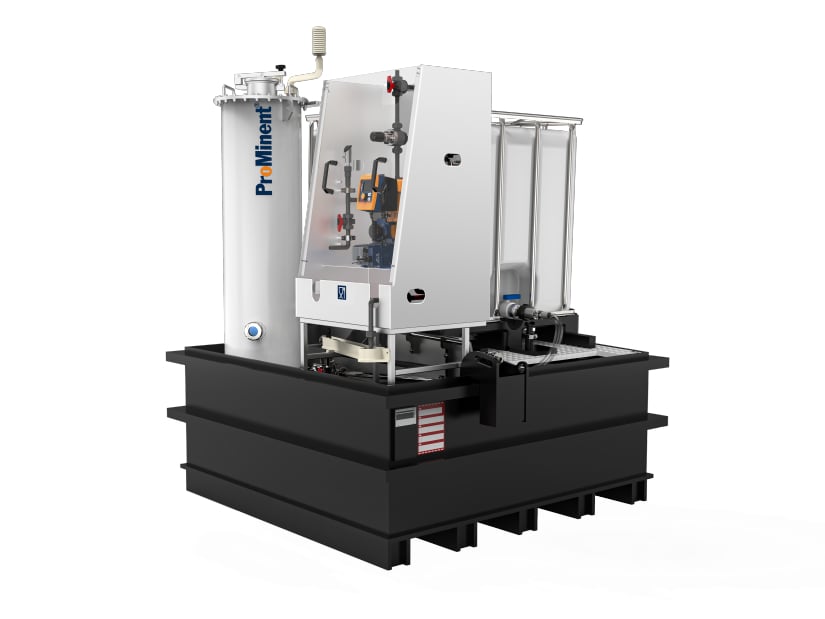 Dosier und Entleerstation DULCODOS SAFE-IBC F&B